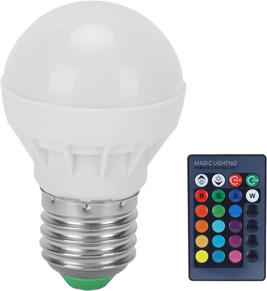 RGB Light Bulb LED Colour Changing Light Bulb 3W E27 Remote Control Smart Bulb LED Light Bulbs Mood Lighting for Home Decor