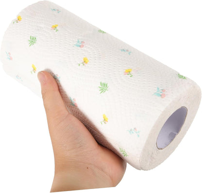 Gatuida 1 Roll Convenient Kitchen Paper Towels Absorbent Durable Water Locking Random Printed Design for