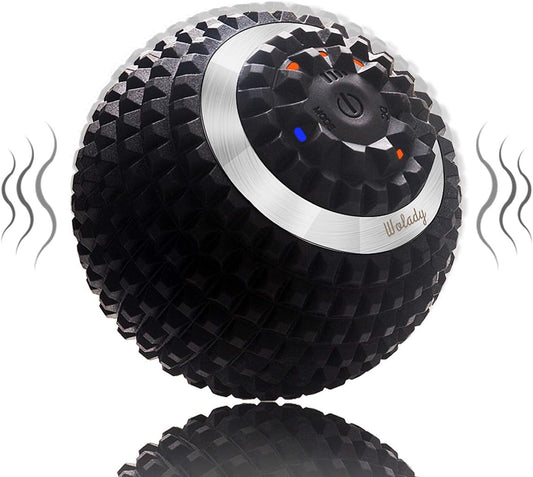 Vibrating Massage Ball Wolady 4-Speed High-Intensity Fitness Yoga Massage Roller, Relieving Muscle Tension Pain & Pressure Massaging Balls, Electric Rechargeable Washable Vibrating Massage Ball