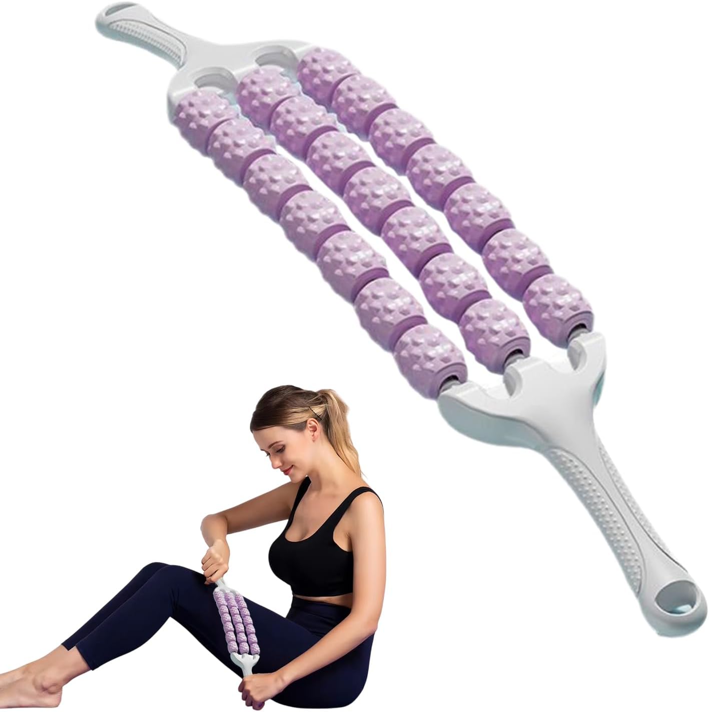 Massage Stick - Muscle Roller Stick for Legs - Relief Exercise Massager Tool Handheld Trigger Points Health Care for Athletes, Leg Cramps & Joints Recovery