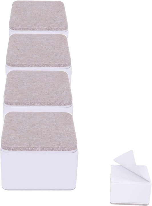RCHYFFED Furniture Risers 5 cm High in Steel, Self-Adhesive Space-Saving Bed Riser, Furniture Legs 2 Inch Protects Floor, Table Feet, 4 Pieces Feet for Bed Sofa and Cabinets