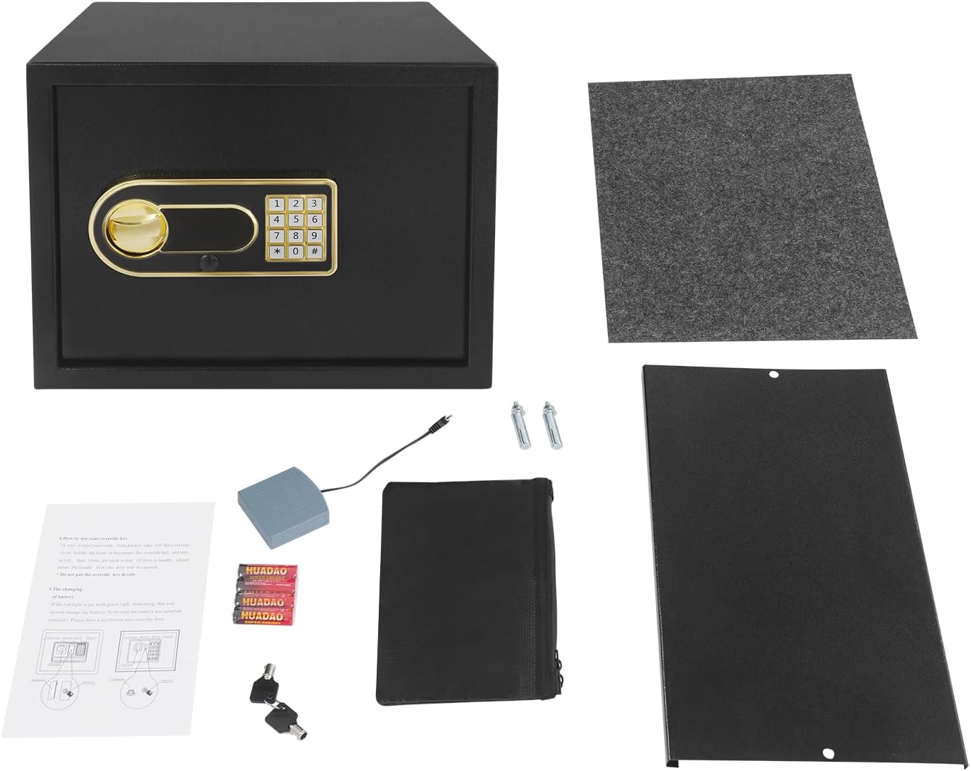 30L Safe Box with Smart Lighting, Small Value Safe with Digital Keyboard for Dormitory, Hotel, Office, Cash, Documents, Jewelry