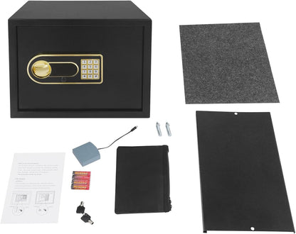 30L Safe Box with Smart Lighting, Small Value Safe with Digital Keyboard for Dormitory, Hotel, Office, Cash, Documents, Jewelry