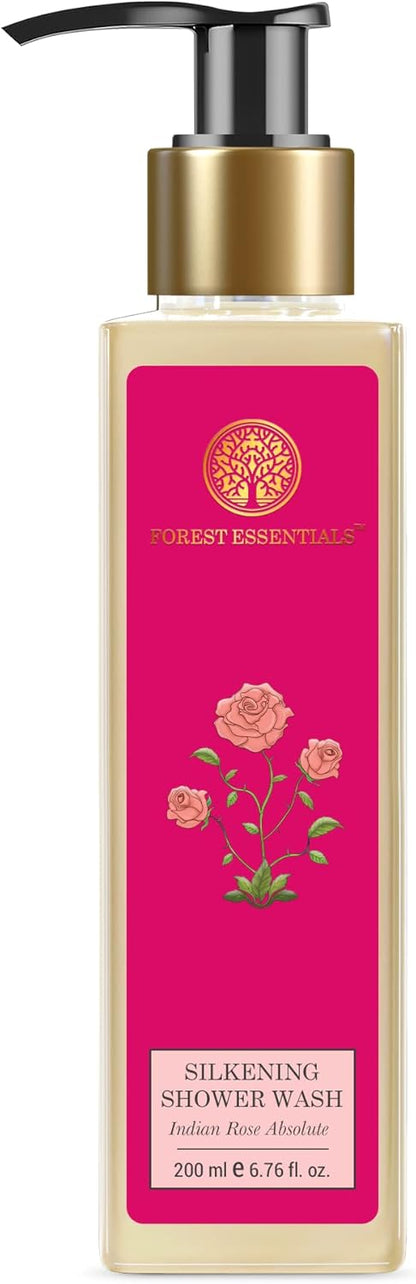 Forest Essentials Indian Rose Absolute Silkening Shower Wash, 200ml