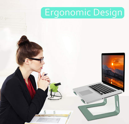 Orionstar Laptop Stand Portable Aluminum Laptop Riser Compatible with Apple Mac MacBook Air Pro 10 to 15.6 Inch Notebook Computer, Detachable Ergonomic Elevator Holder, Green