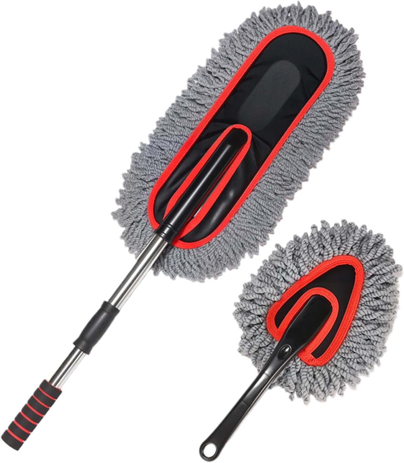 Mimoqk Auto Wash Brush, Portable Cleaning Duster, 2 x Extendable No Scratch Soft Tool for Exterior Maintenance, Household Dusting Detailing Automotive Interior Accessories, 35,43 pollici