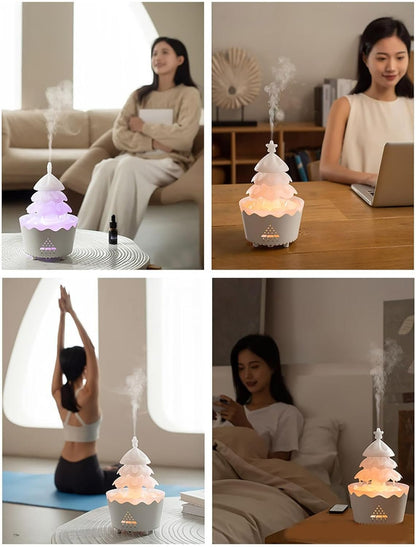 Relaxing Essential Oil Humidifiers for Bedroom, 250ml Aromatherapy Desktop Silent Remote Control Oil Diffuser, Air Humidifiers with 7 Colors LED Lights (Red)