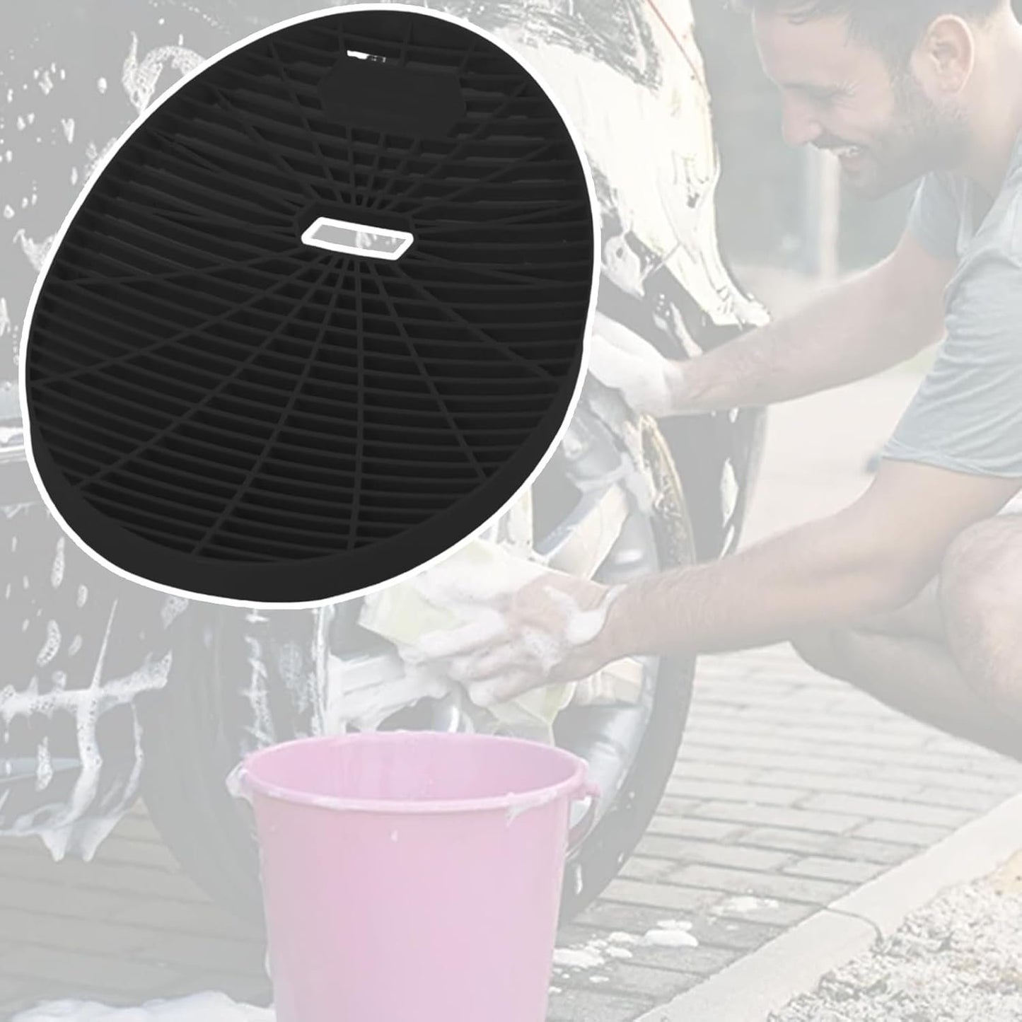 Car Wash Bucket Insert, Dirt Guard Filter, Auto Cleaning Net, Spot Detailing Accessory, Automotive Cleaner Sturdy, ABS, 13,19 x 10,63 x 2,56 pollici, for Efficient Debris, Care Tool