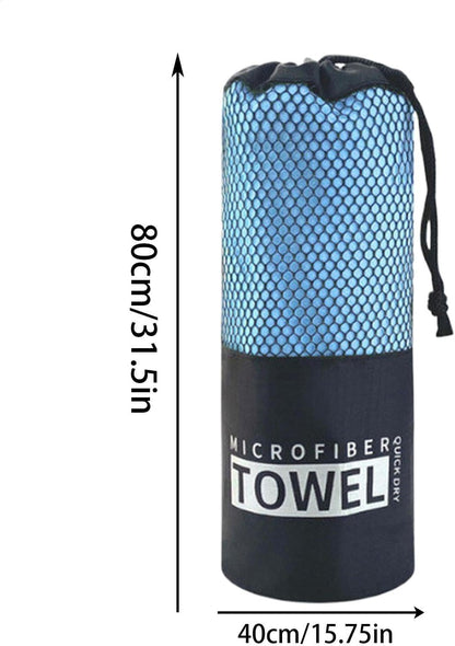 Quick Drying Beach Towel, Microfiber Sandproof Bath Towel, Ultra-Absorbent Workout Gear, Portable Fast-Dry Cloth for Fitness and Travel, 15.75x31.5 inches, Microfiber