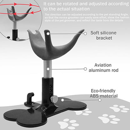 Qzdtue Pet Grooming Chair, Puppy Showering Bench, Height Adjustable Assistive Ladder Stand, 5.7-7.28in, Ideal for Bathing, Showering, Trimming Dogs and Pets, Comfortable Support