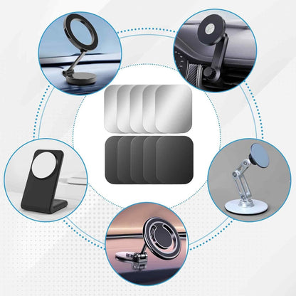 Bewudy 10 Pcs Adhesive Thin Metal Plates (Compatible with Magnetic Mounts), Magnet Phone Metal Plate for Magnetic Mount, Metal Plates for Phone Case, Metal Plate for Car Metal Plates for Phone
