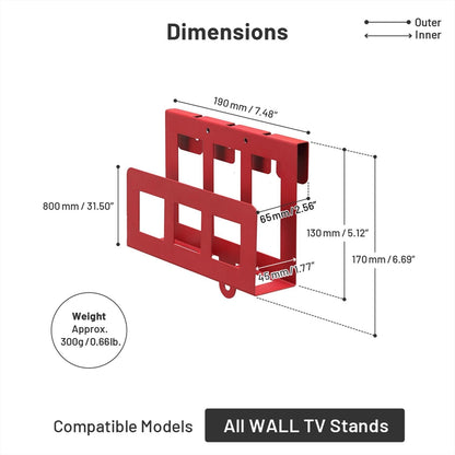 WALL HDD Holder for All TV Stands, HDD Hard Drives, Streaming Devices, Routers, Modem