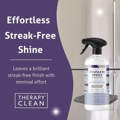 Therapy Clean Home Essentials Bundle - Cleaning Supplies Bundle Kit New Home - House Cleaning Kit - Household Gift Set - Stainless, Granite, Bathroom and Wood with Microfiber Cloths