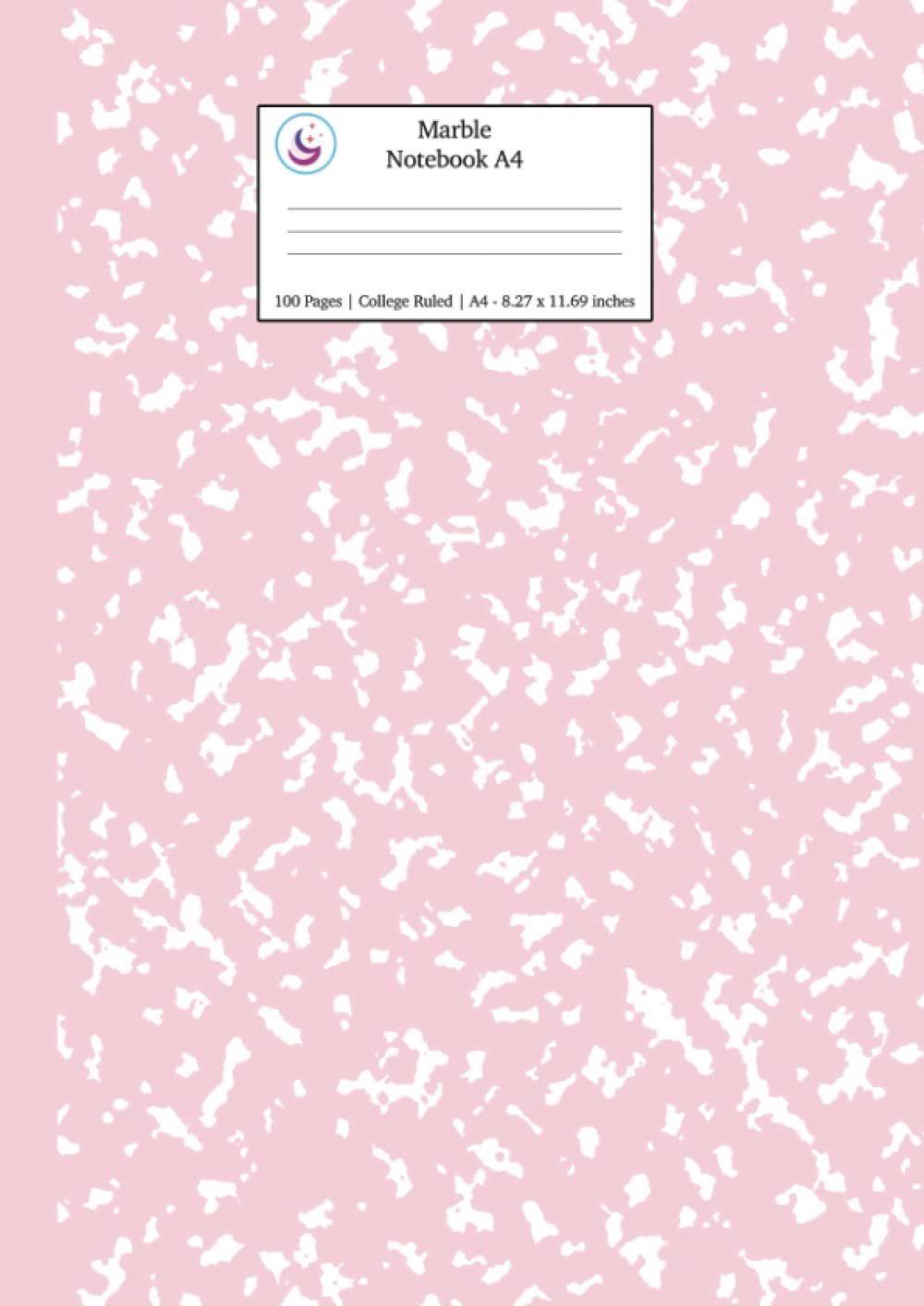 Marble Notebook A4: Pastel Pink College Ruled Journal: 1