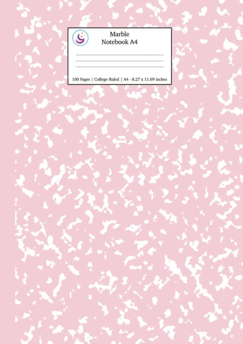 Marble Notebook A4: Pastel Pink College Ruled Journal: 1