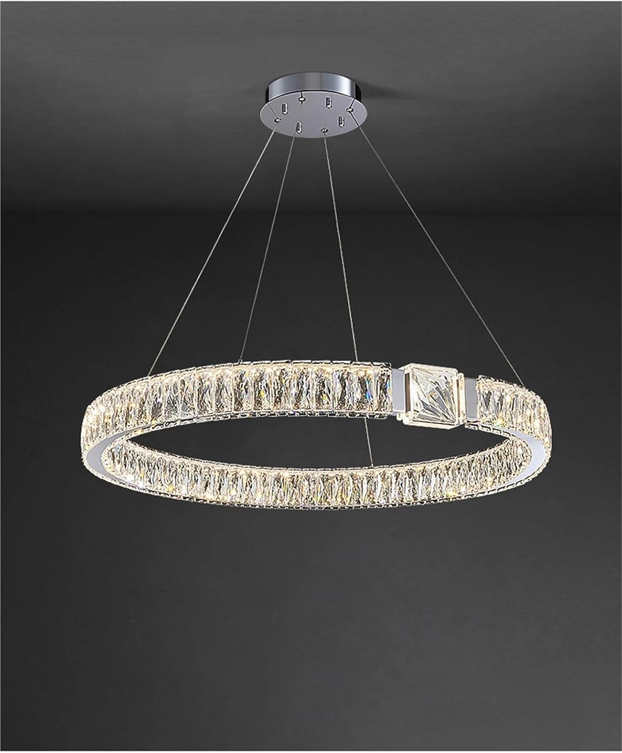 LED Chrome Magic Ring Lustre Chandelier Lighting Trend Hanging Lamps Suspension Luminaire Lampen For Living Room
