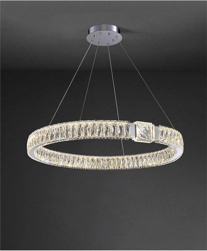 LED Chrome Magic Ring Lustre Chandelier Lighting Trend Hanging Lamps Suspension Luminaire Lampen For Living Room