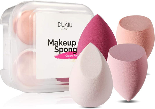 Fily DUAIU 4 Piece Set of Beauty Blender Foundation Sponge for Liquid Foundation Powder and Cream Make Up