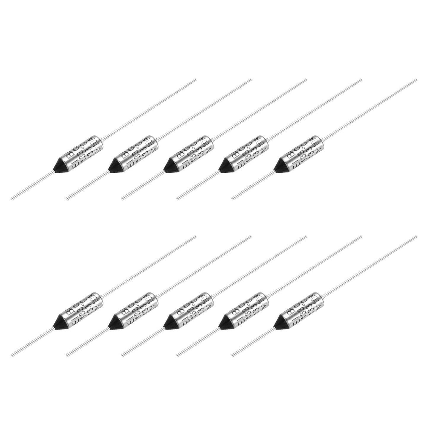MECCANIXITY 10Pcs Metal Temperature Thermal Fuse RY133 133 °C 271.4 °F 10A 250V Cutoff Thermal Fuse for Motor Transformer Electric Industrial Home Appliance