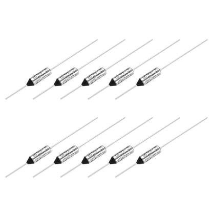 MECCANIXITY 10Pcs Metal Temperature Thermal Fuse RY133 133 °C 271.4 °F 10A 250V Cutoff Thermal Fuse for Motor Transformer Electric Industrial Home Appliance