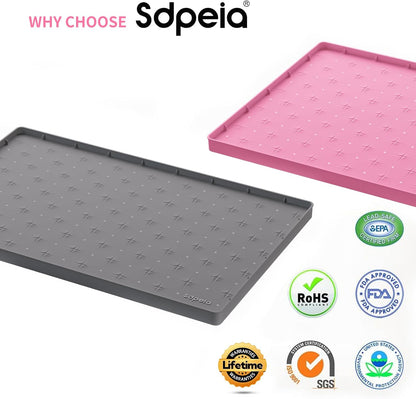 Sdpeia Under Sink Mat for [34" x 22"] Cabinet, Upgraded Silicone Waterproof Kitchen Cabinet Liner Cabinet Protector Kitchen Organizers and Storage