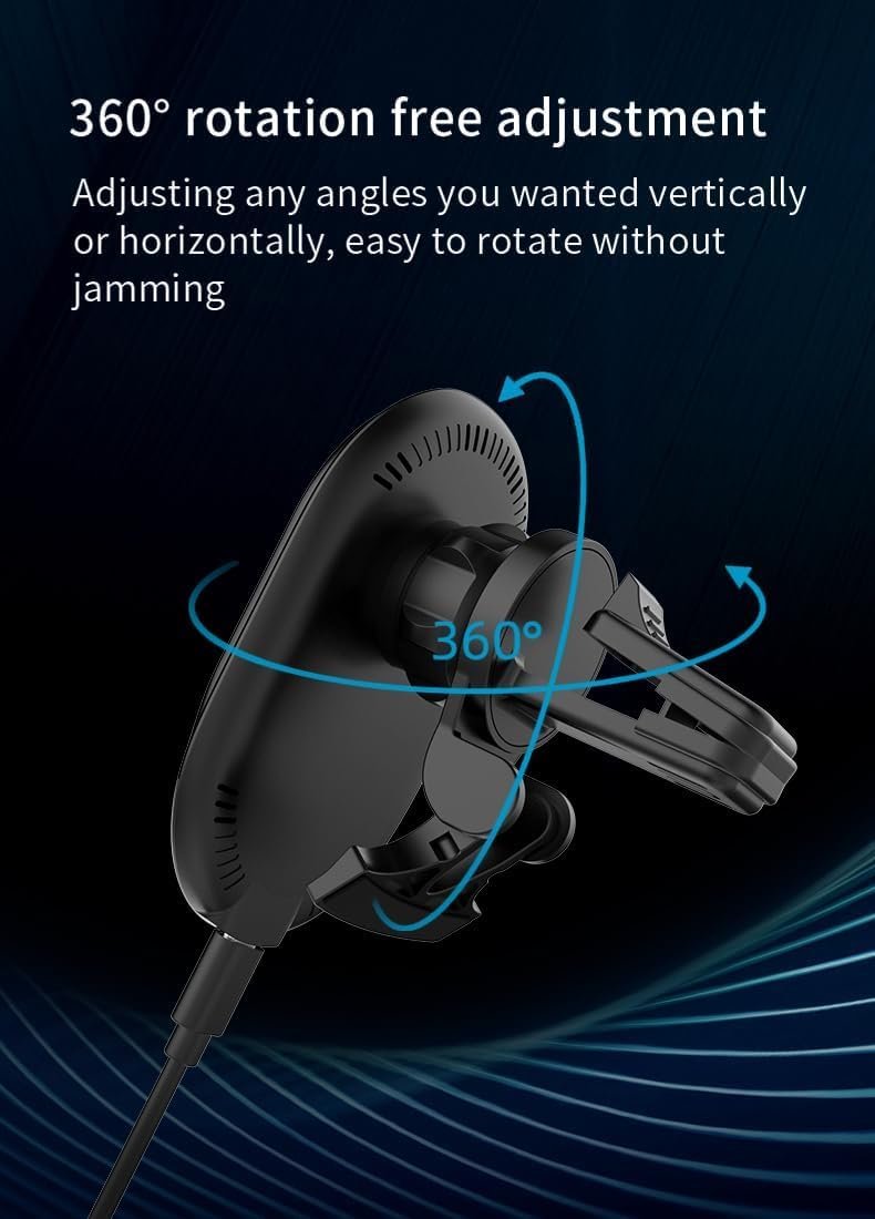 yuoscmc Car Charger Wireless, Magnetic Phone Holder with Wireless Charging, Universal Phone Mount Holder for Car Vent Wireless Charger iPhone 15/14/13, Samsung S24/S23/S22
