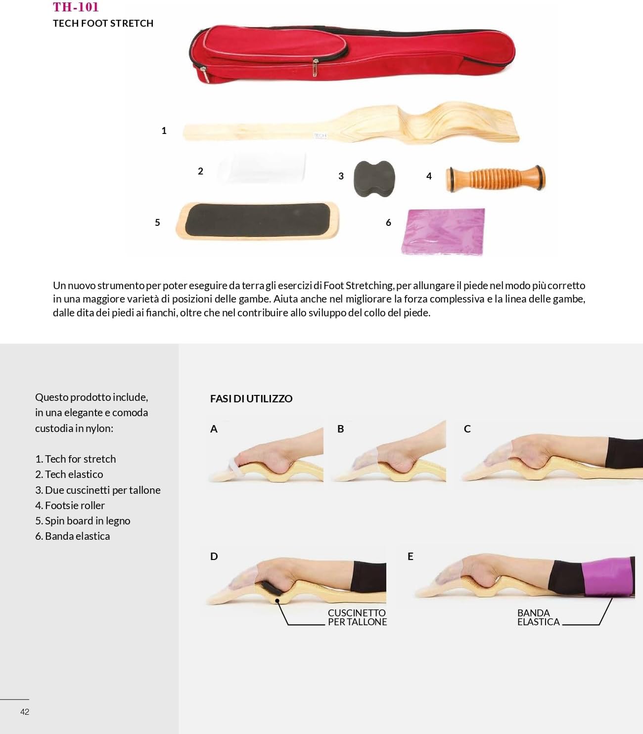 Tech Foot Stretch for Techdance TH-101 Sports Pilates Home Fitness Dance Gym Training Stretching Relax Elastic Band Spin Board Footsie Roller Elastic