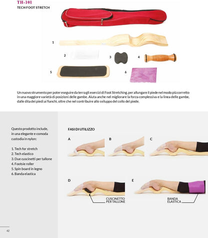 Tech Foot Stretch for Techdance TH-101 Sports Pilates Home Fitness Dance Gym Training Stretching Relax Elastic Band Spin Board Footsie Roller Elastic
