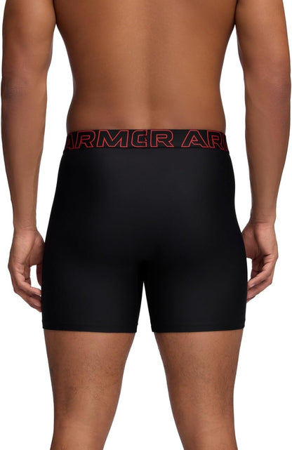 Under Armour Men's Performance Tech 6 Inch 3 Pack Solid Boxer Briefs Boxer Shorts