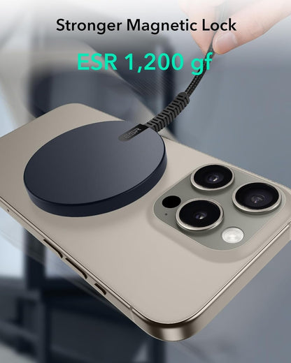 ESR HaloLock Qi2 Wireless Charger, 15W Magsafe Charger, Wireless Charging Pad for iPhone 15/14/13/12 Series, AirPods 4/3/Pro/Pro 2, Black