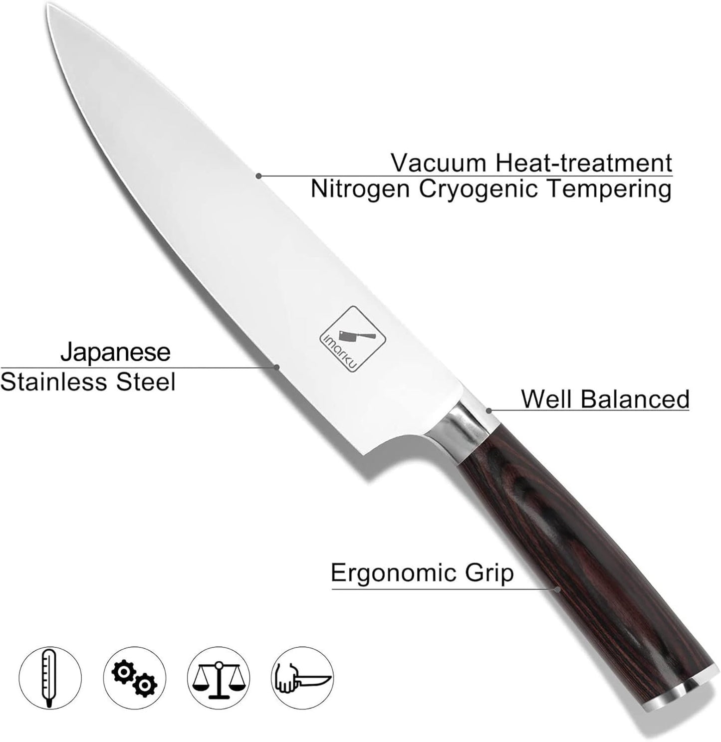 imarku Chef Knife - 8 Inch Home Essentials Sharp Kitchen Knife HC Steel Japanese Knife Paring K-nife, Gifts for Women/Men, Birthday Gifts for Mom/Dad, Kitchen Gadgets with Premium Gift Box