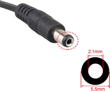 Futheda Car Cigar Lighter Socket Adapter Male to DC 5.5x2.1mm Plug 12V Spring Extension Cable for Car Rearview Monitor CCTV or Motor Device