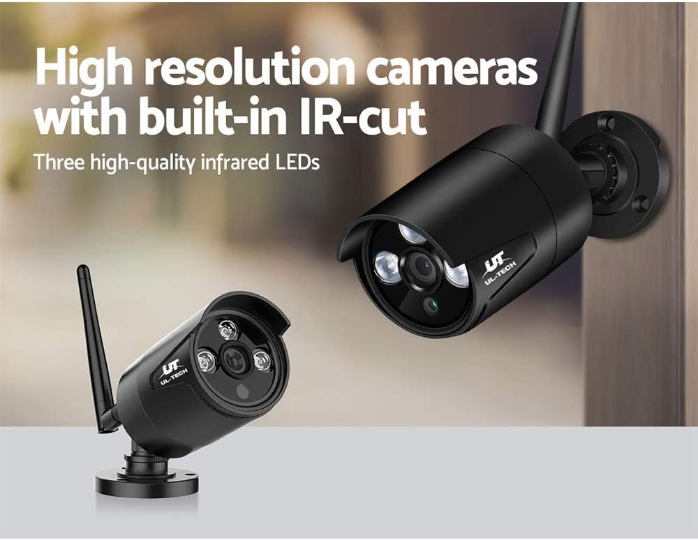 UL TECH Security Camera, 3MP Full HD IP Wireless Surveillance Pet Cameras Hidden CCTV Monitor WiFi Home Safe Outdoor Indoor System, Support P2P with Built in Ir-Cut Black