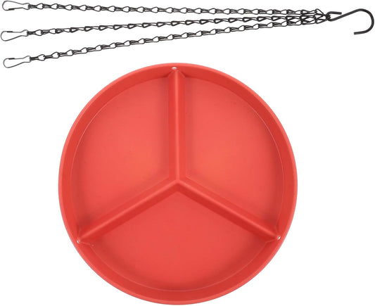 Bird Hanging Feeder with Bath Basin Multi Function Outdoor Bird Feeder Compartmentalized Design for Feeding and Watering Needs Easy to Clean and Durable