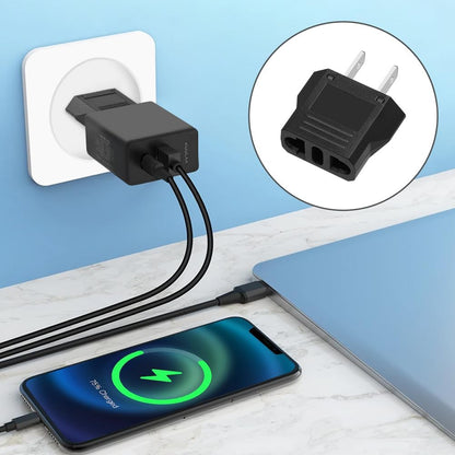 AXFEE 4 Pieces Travel Adapter, Universal European to American Pina Adapter, Italy to US Adapter, American Plug Adapter, for Europe/USA/US/China/Japan/Canada/Mexico