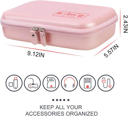 Canboc Portable Travel Case for MacBook Power Adapter, Apple Magic Mouse 2, Apple Pencil, USB Flash Disk, SD Card, iPhone ipad Chargers and Small Electronics Accessorie Cable Organizer Bag, Rose Gold
