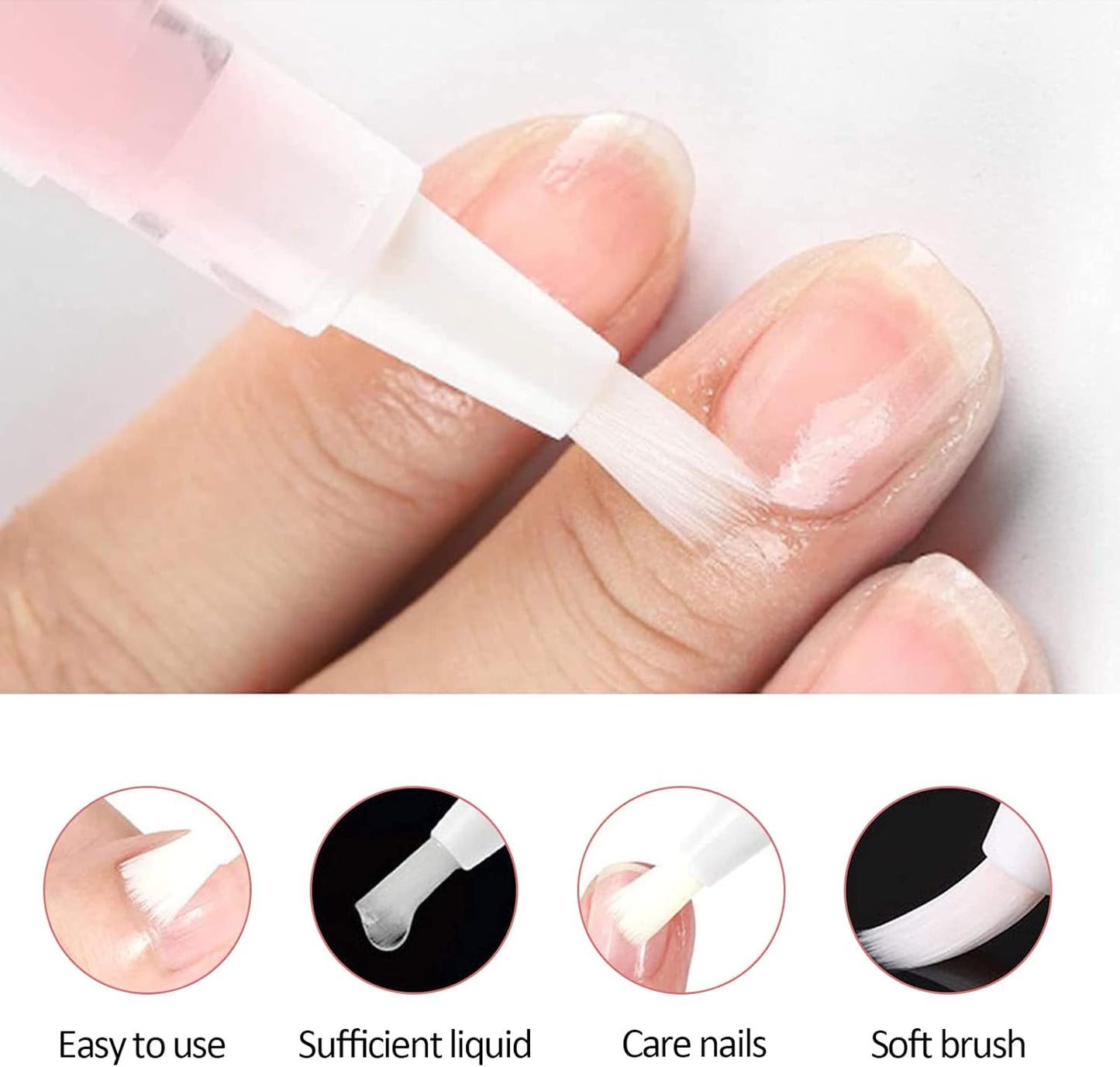 Erinde 6Pcs Cuticle Oil Pen Nail Oil for Growth and Strength, Polish Repair Gel Pen Nail Care for Repairing Cracked & The Dry Cuticle, Emollient Nail Care Oil Pencil, Softener for Nails
