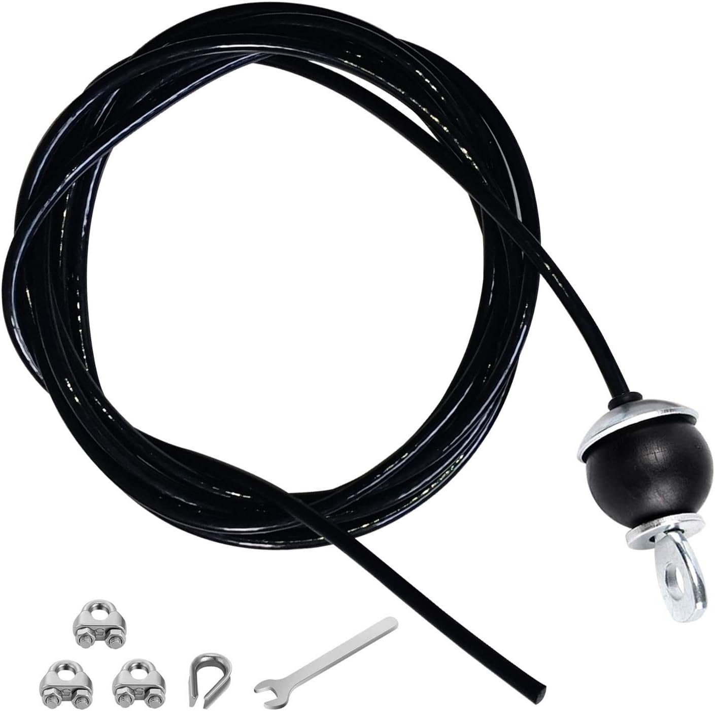 Home Gym Fitness LAT Pulldown Cable Replacement 78/118/ 236 Inch， 6mm Adjustable Length for Pulley System Cable Machine Workout Equipment, Steel Wire Rope with Rubber Stopper Ball