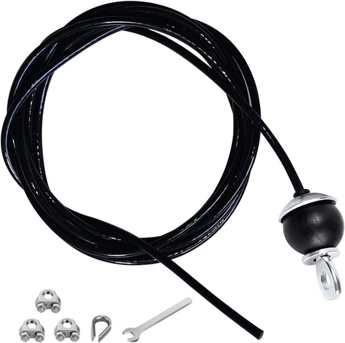 Home Gym Fitness LAT Pulldown Cable Replacement 78/118/ 236 Inch， 6mm Adjustable Length for Pulley System Cable Machine Workout Equipment, Steel Wire Rope with Rubber Stopper Ball