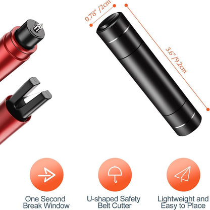 Car Window Breaker and Seatbelt Cutter 2 Pack, 2-in-1 Car Safety Hammer, Multifunctional Auto Glass Breaker, Portable Emergency Rescue Tool for Automotive Accidents