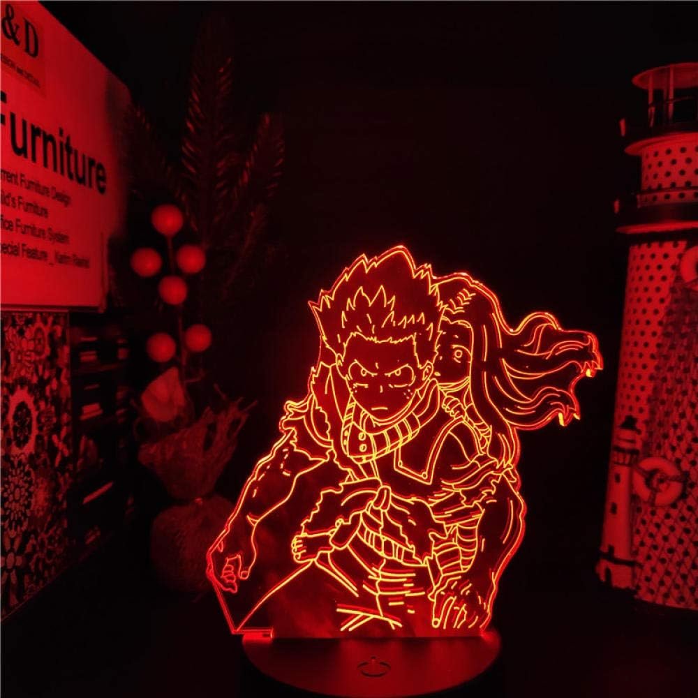 Lampada illusione 3D Luce notturna a LED Anime Boku No Hero Academia Midoriya Izuku Eri Colorful Change Touch Oggettistica per la casa Stanza dei regali del bambino Regalo della ragazza del ragazzo