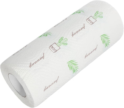 CLISPEED 1 Roll Printed Kitchen Paper Towels Absorbent Durable Oil Absorbing Design for Spill Cleanup Random