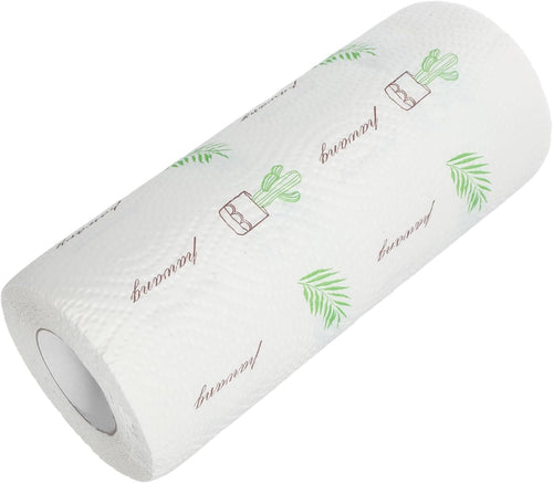 CLISPEED 1 Roll Printed Kitchen Paper Towels Absorbent Durable Oil Absorbing Design for Spill Cleanup Random