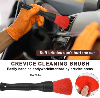OctBird 5 Car Cleaning Brushes Kit Car Detailing Brush Set for Engine, Dashboard, Rims, Seats, Ventilation (Indoor/Outdoor, Washable, All Vehicles)