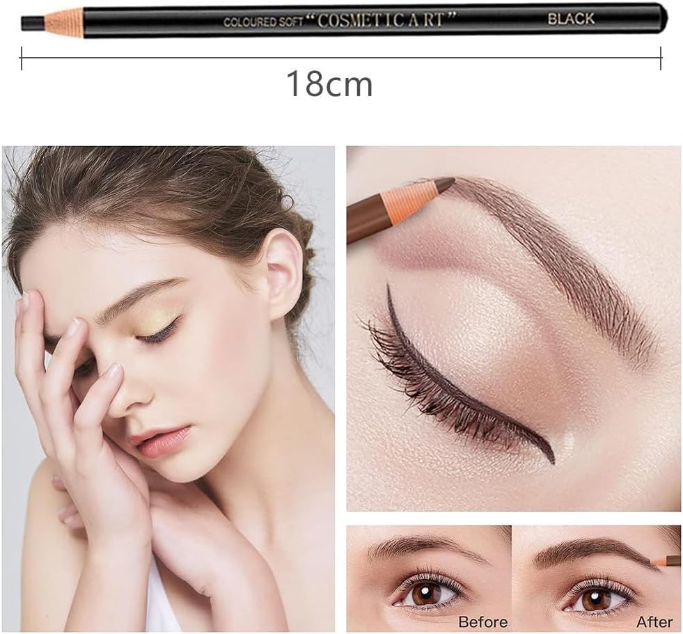 Professional Makeup Eyebrow Pencil, 5pcs Micro Brow Pencil, Waterproof Microblading Kit, Tattoo Makeup with Eyebrow Pencil and Microblading Accessories for Marking