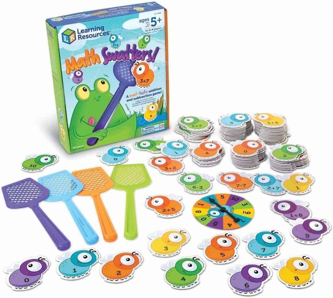 Learning Resources Mathswatters Addition & Subtraction Game - 99 Pieces, Age 5+ Math Games for Kids, Educational Games, Preschool Math, Kindergartner Learning Games