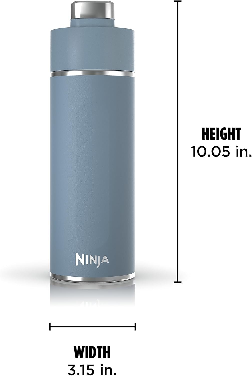 Ninja Thirsti 24oz Travel Bottle for Sparkling Drinks, Fizzier Longer, Leak Proof, 24 Hours Cold, Dishwasher Safe, Insulated Tumbler, Blue, DW2401CBL (Canadian Version)
