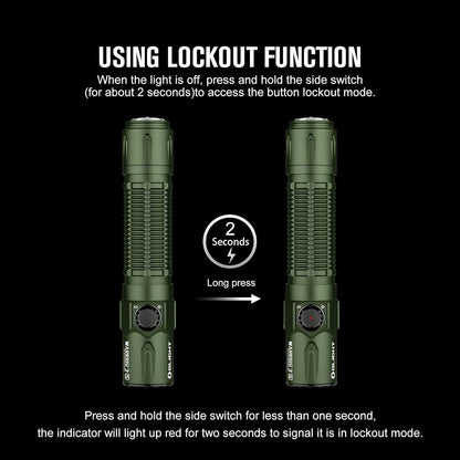 OLIGHT Warrior 3S Tactical Rechargeable Flashlight, 2300 Lumens Bright LED Flashlights with 6 Output Settings, Ideal for Hiking, Rescue, Law Enforcement (OD Green)