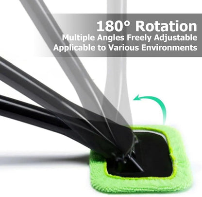 Windshield Cleaning Tool, Microfiber Brush, Dust Removal Supplies, Detachable Windscreen, Vehicle Detailing Sturdy, Efficient, Great for Trucks and Household Mirrors
