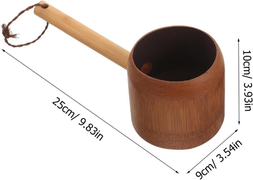 Amosfun Natural Water Ladle Ergonomic Bath Scoop for Hair Washing and Gardening Comfortable Grip for Rinsing and Watering Essential Bathroom Tool